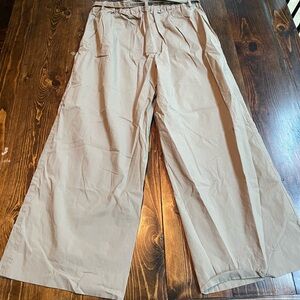 J. Crew Tan Wide Leg Pants Cotton Blend 6 tall
